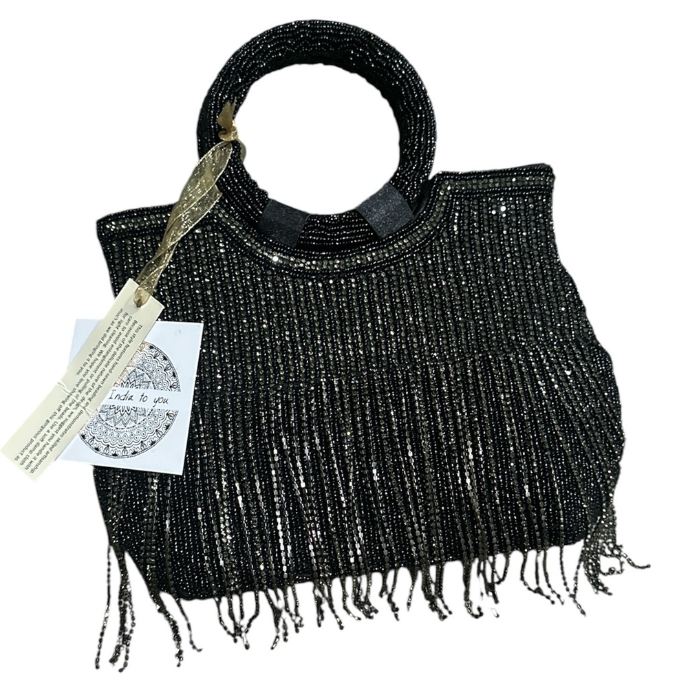 Rhinestone Fringe Purse Clutch